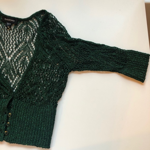 Cute green cropped cardigan - Picture 4 of 4